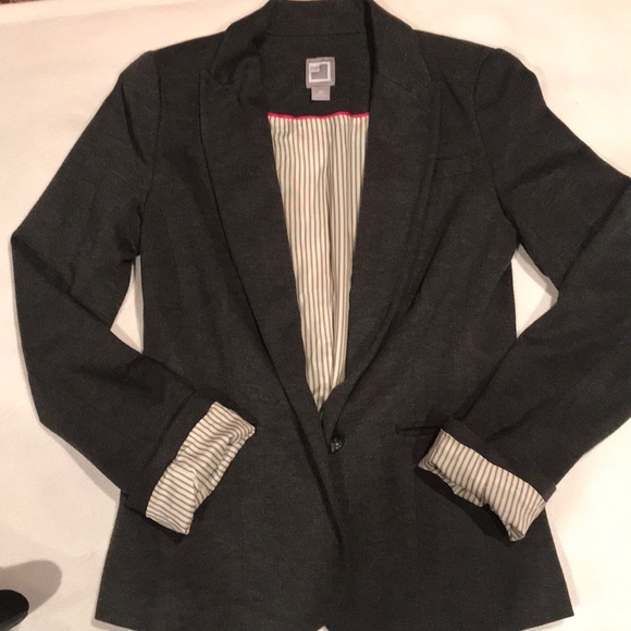 Blazer charcoal gray pinstripe XS EUC - Picture 2 of 8